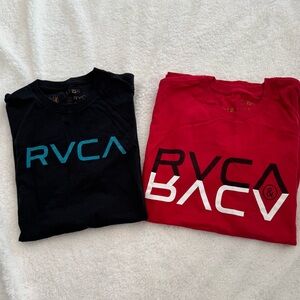 RVCA Graphic T-Shirt Bundle – Black/Blue & Red/White – Size L